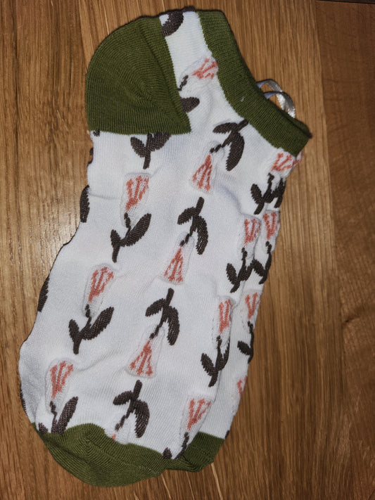 Trainer socks in white and green