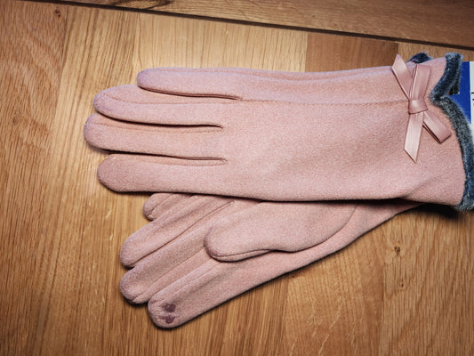 Pale Pink Bow gloves