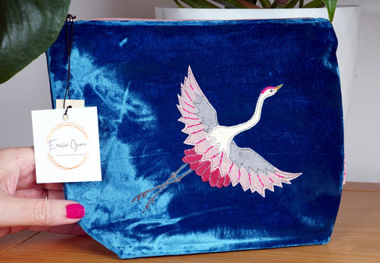 Lua Designs Large Crane cosmetic purse