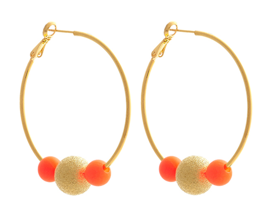 Orange hoopla earrings