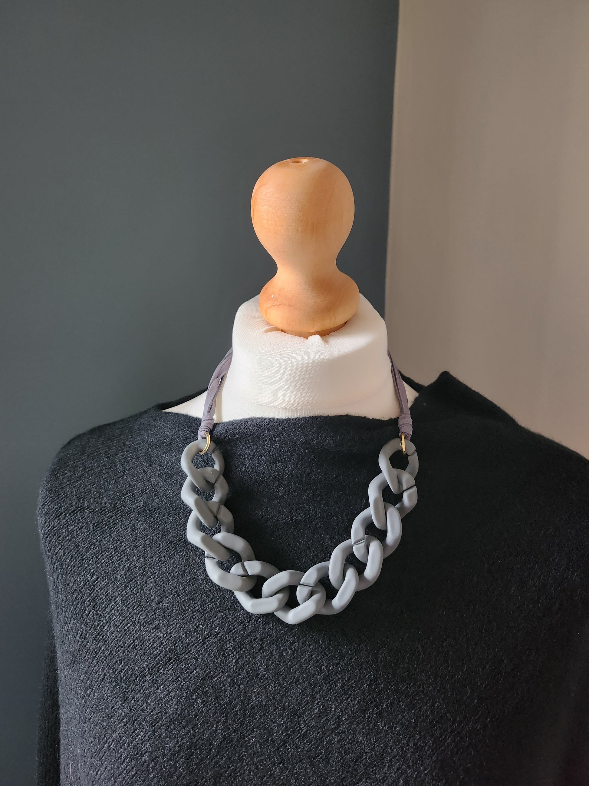 Grey resin necklace