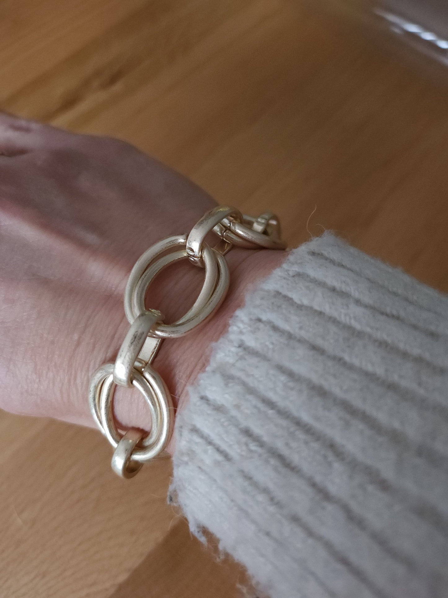 Chunky pale gold bracelet