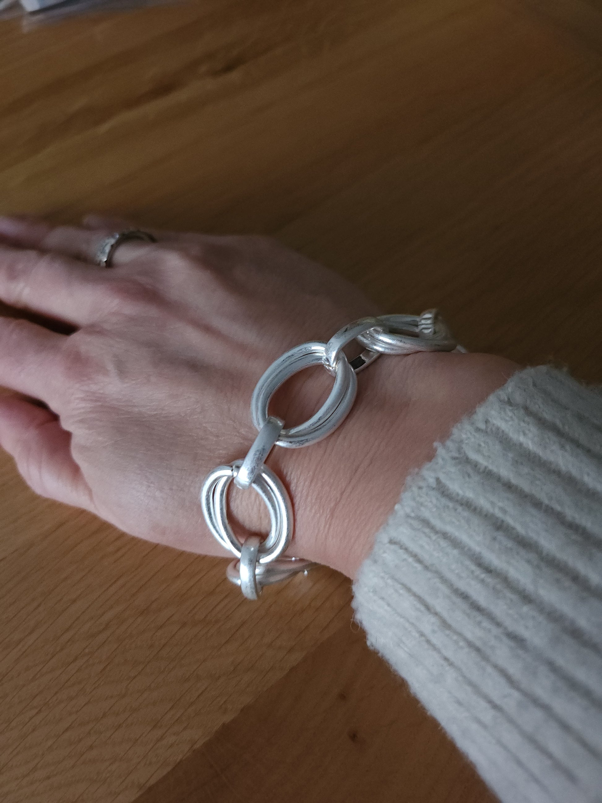 Chunky silver bracelet