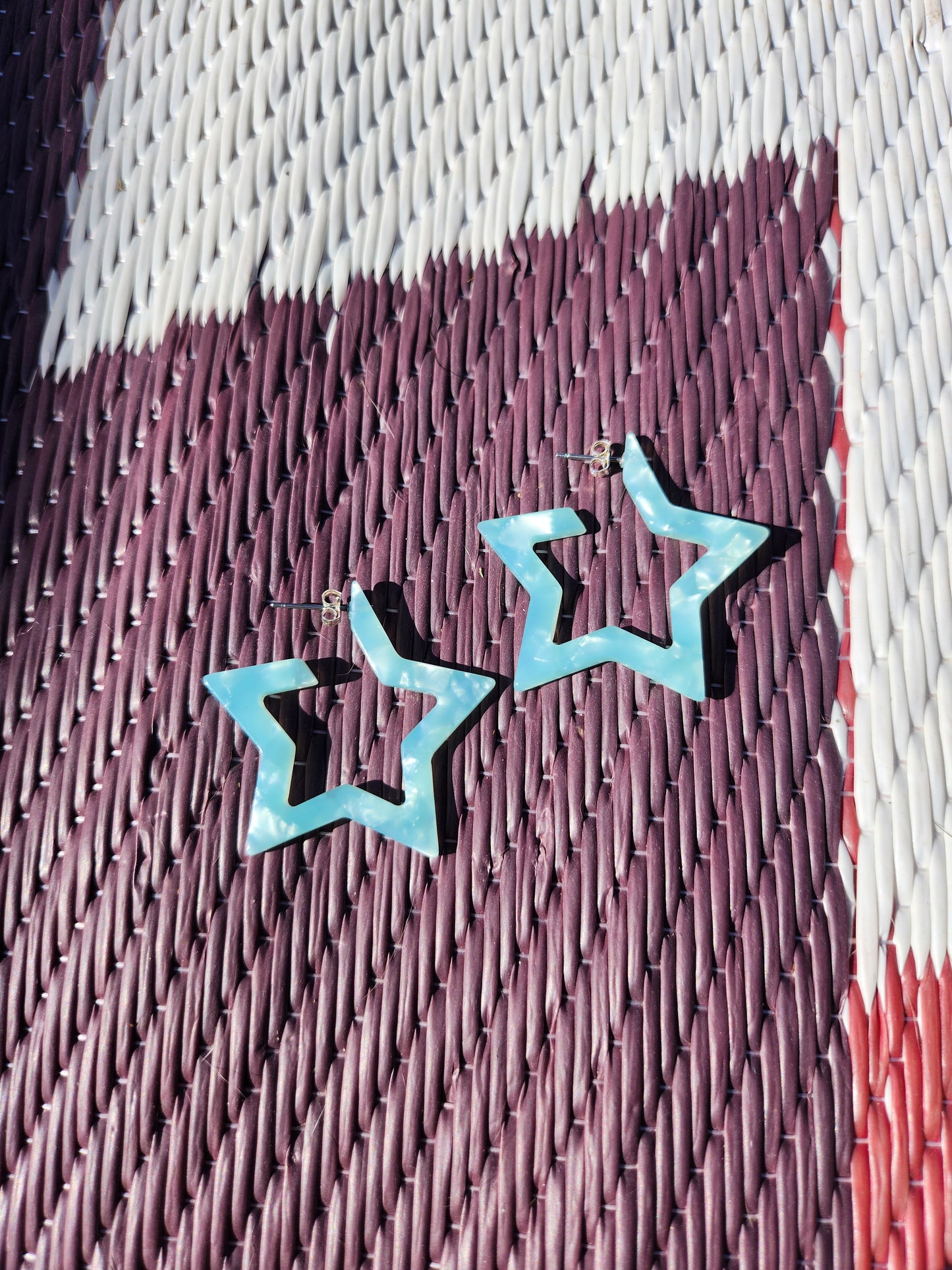 Acrylic Star shaped hoop earrings