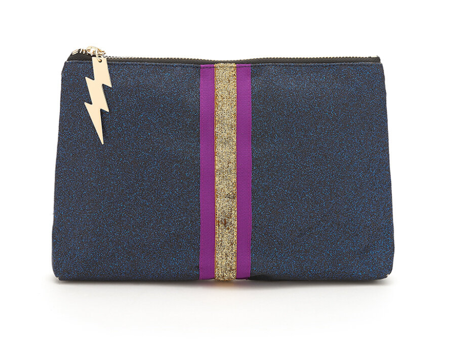 Navy Glitter Clutch