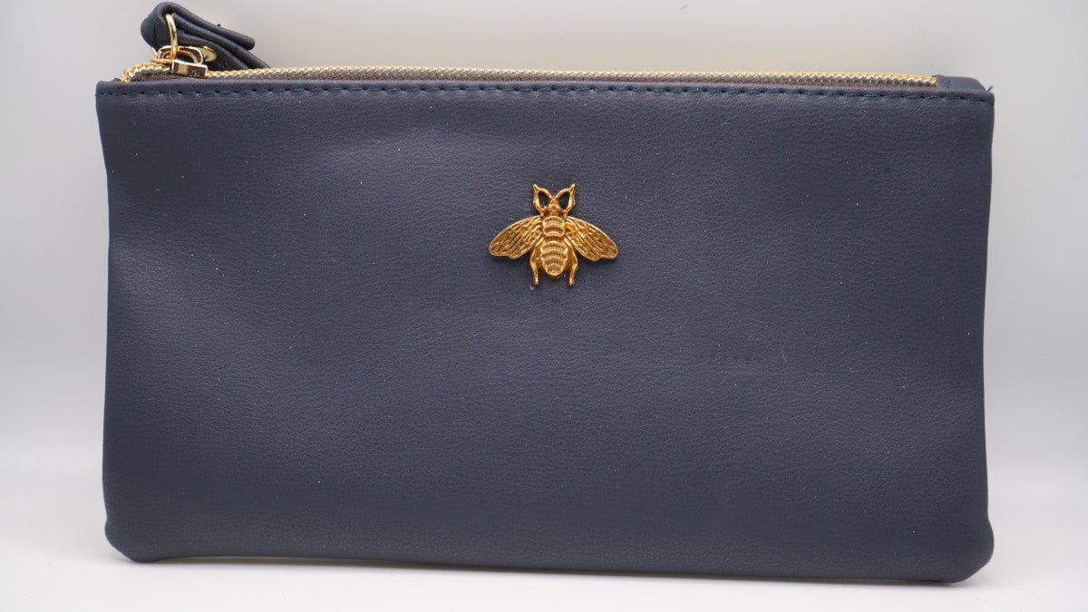 Navy bee wrist wallet