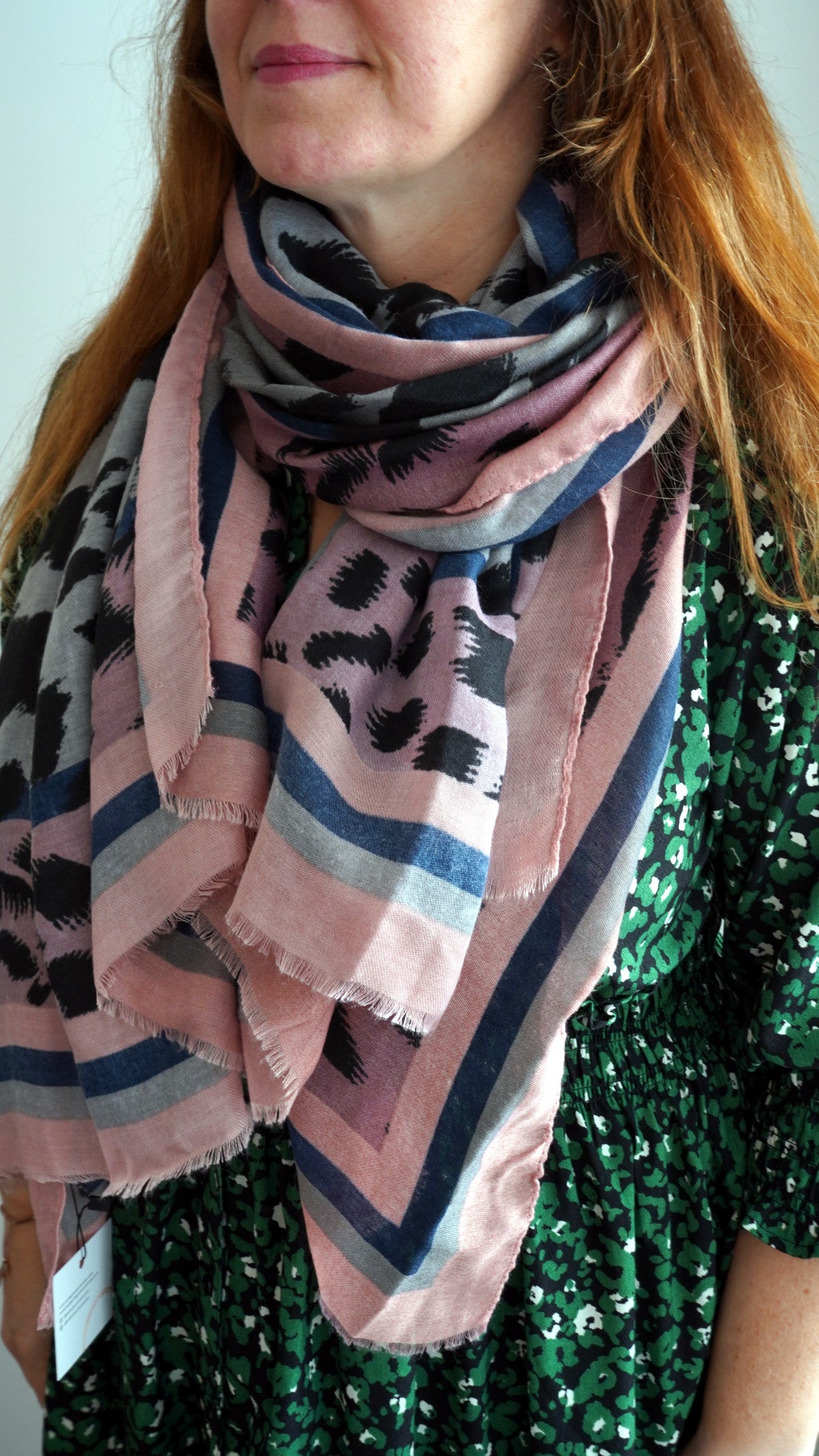 Pink leopard scarf