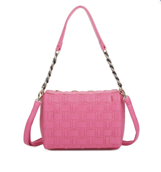 Woven Shoulder bag - fuchsia