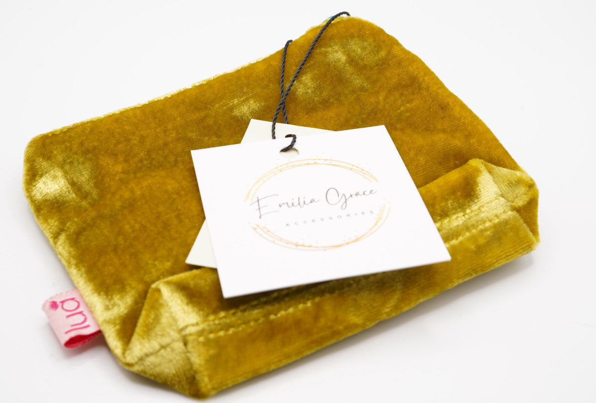 Lua Velvet coin purse mustard